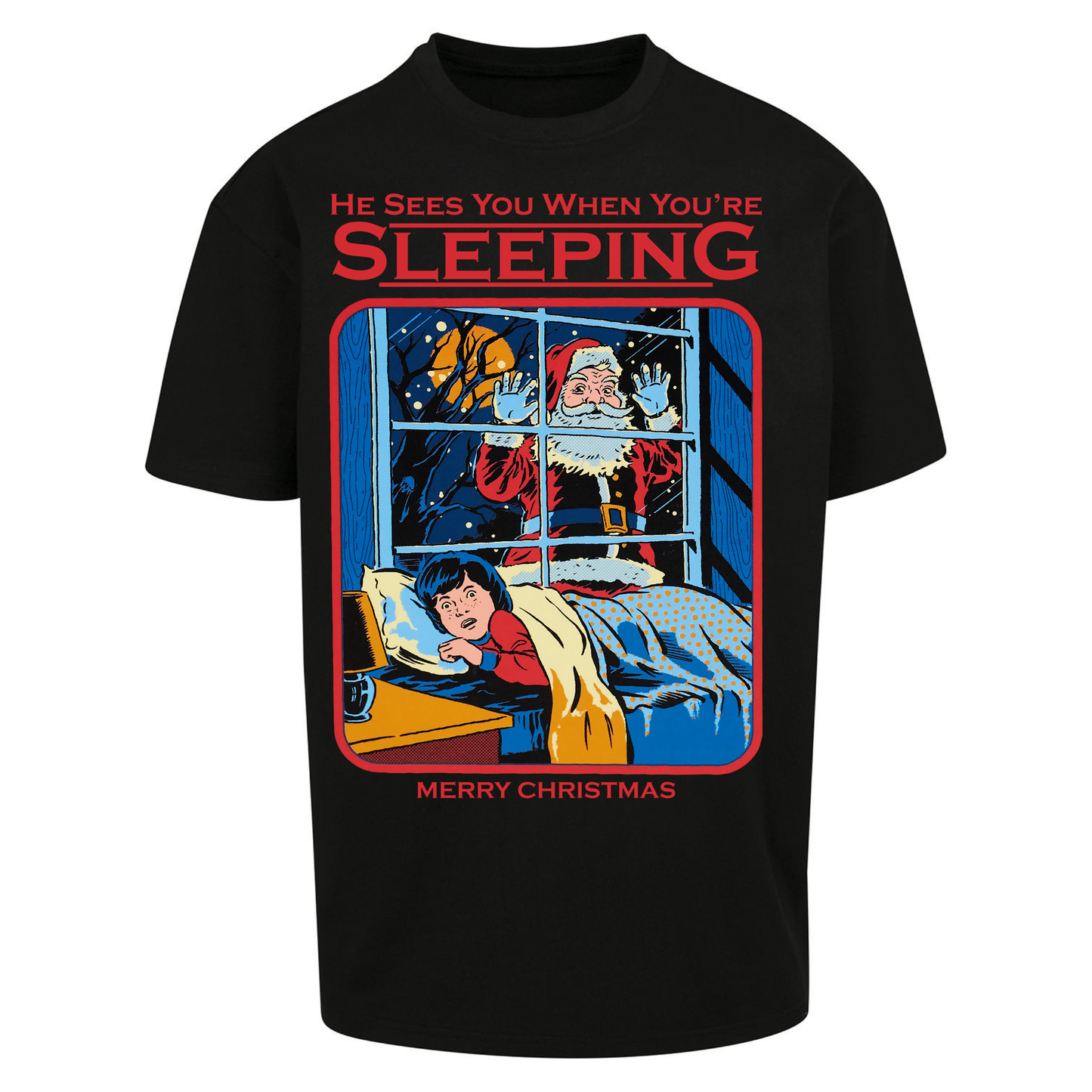 Creepy Santa Claus Christmas Oversized T Shirts