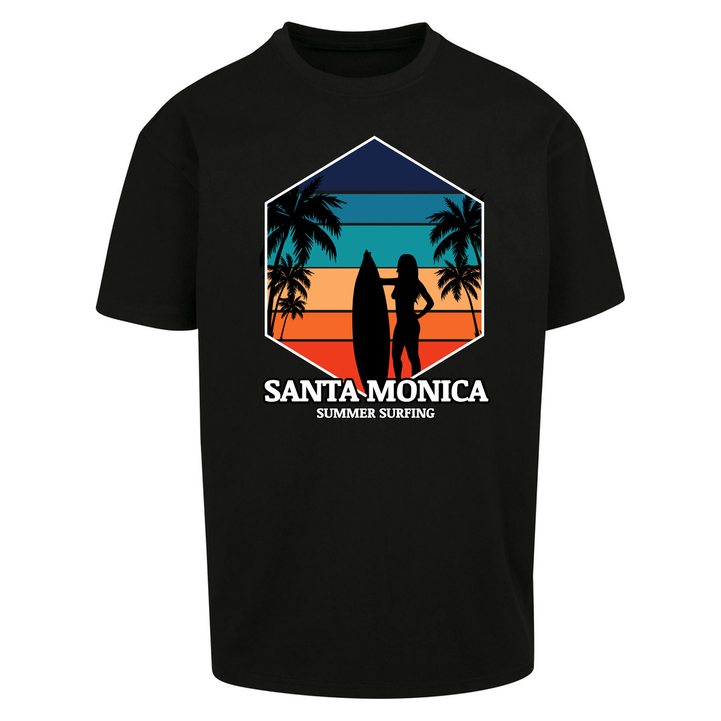 Santa Monica Summer Surfing Oversized T Shirts