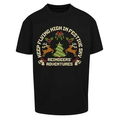 Keep Flying High In Festive Sky Christmas Oversized T Shirts
