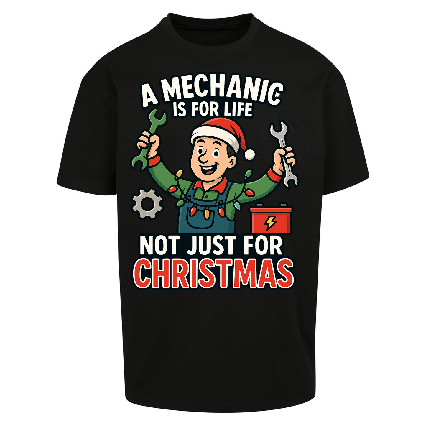 Mechanic Christmas Oversized T Shirts
