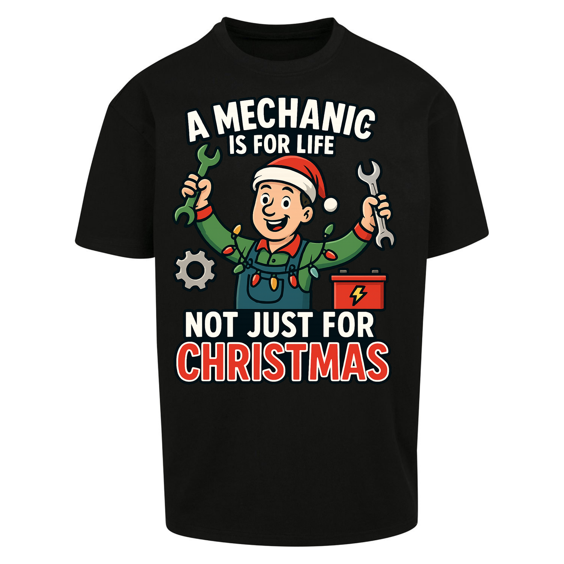 Mechanic Christmas Oversized T Shirts