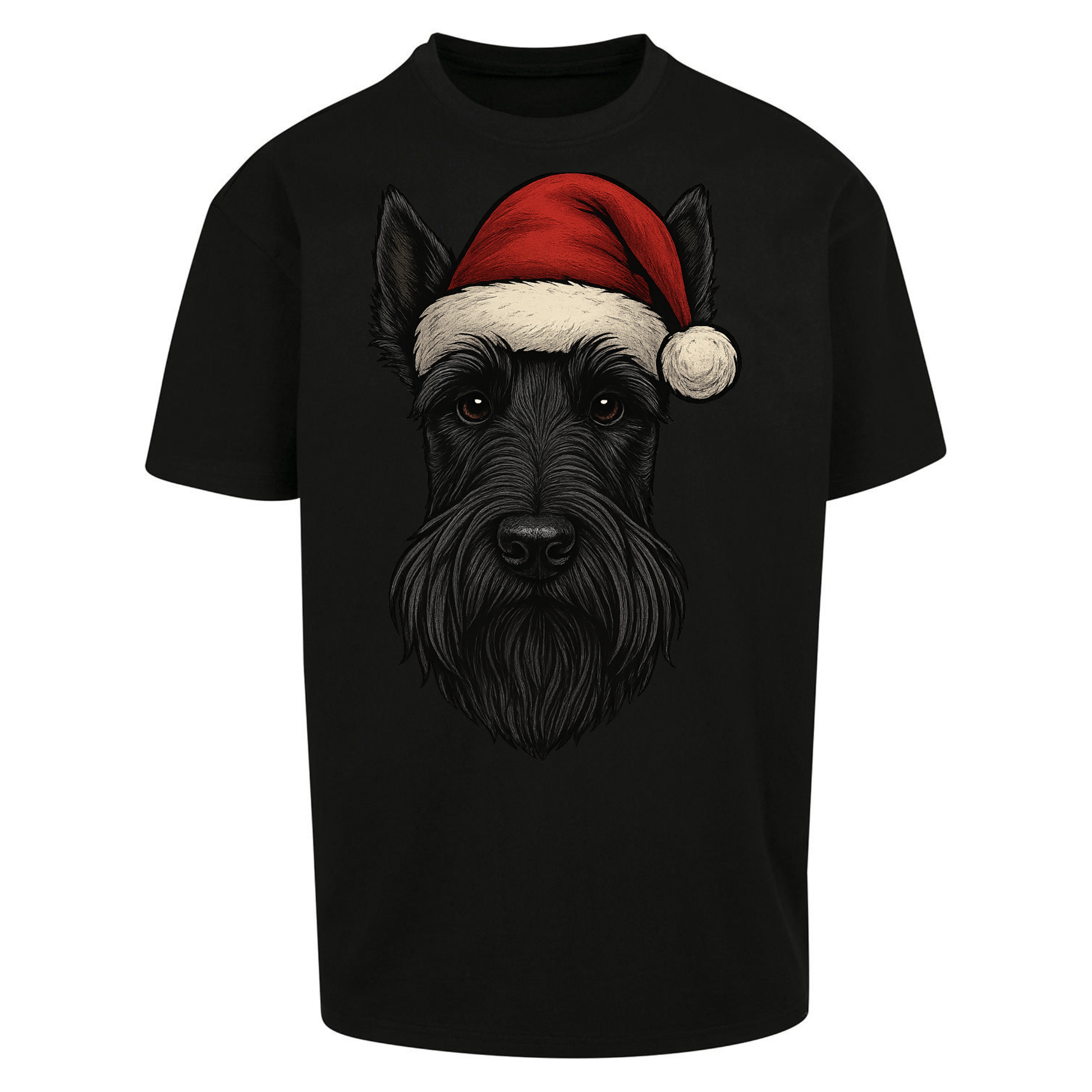 Scottish Terrier Face Christmas Oversized T Shirts