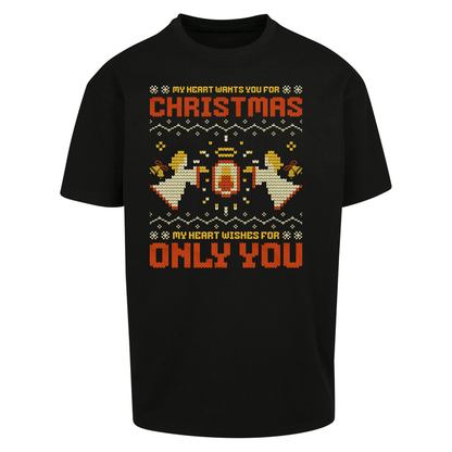 My Heart Wants You For Christmas Only You Christmas Oversized T Shirts