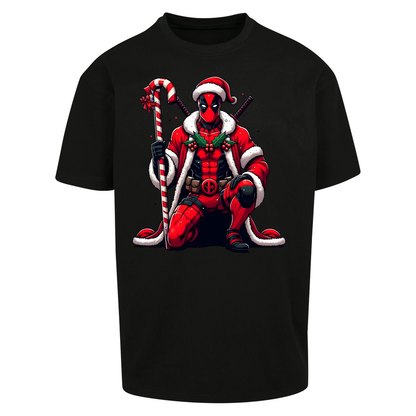 DeadPool Candy Cane Santa Oversized T Shirts