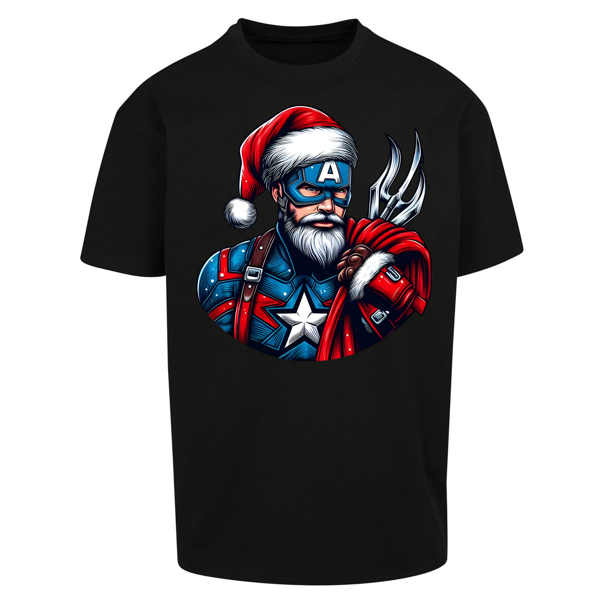 Captain America Santa Oversized T Shirts