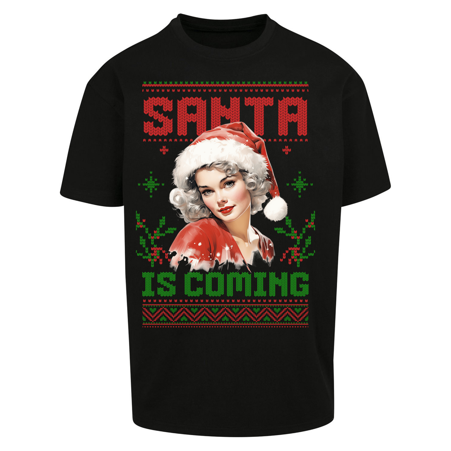 Santa is Coming Christmas Oversized T Shirts