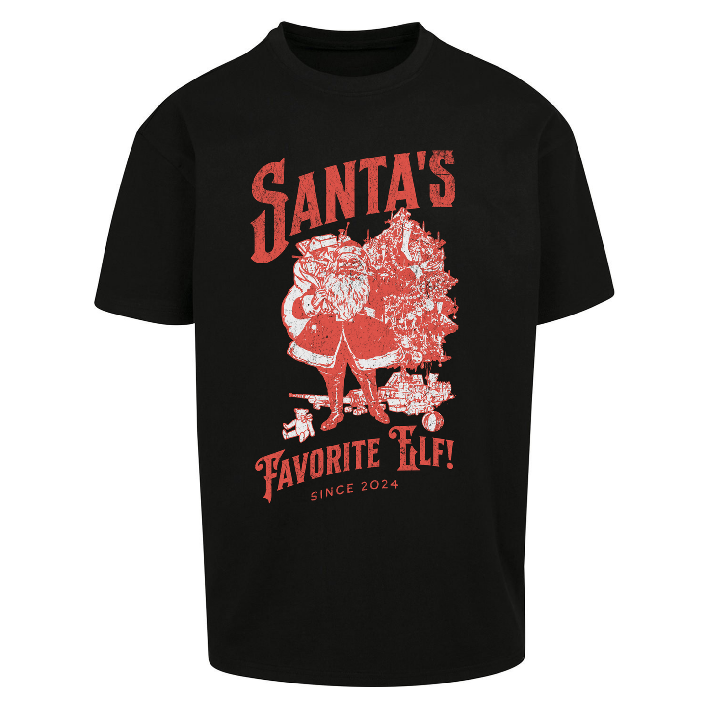 Santas Favourite Elf Christmas Oversized T Shirts