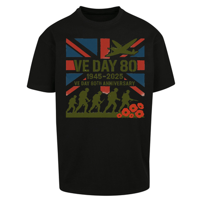 VE Day 80th Anniversary 1945 2025 Oversized T Shirts