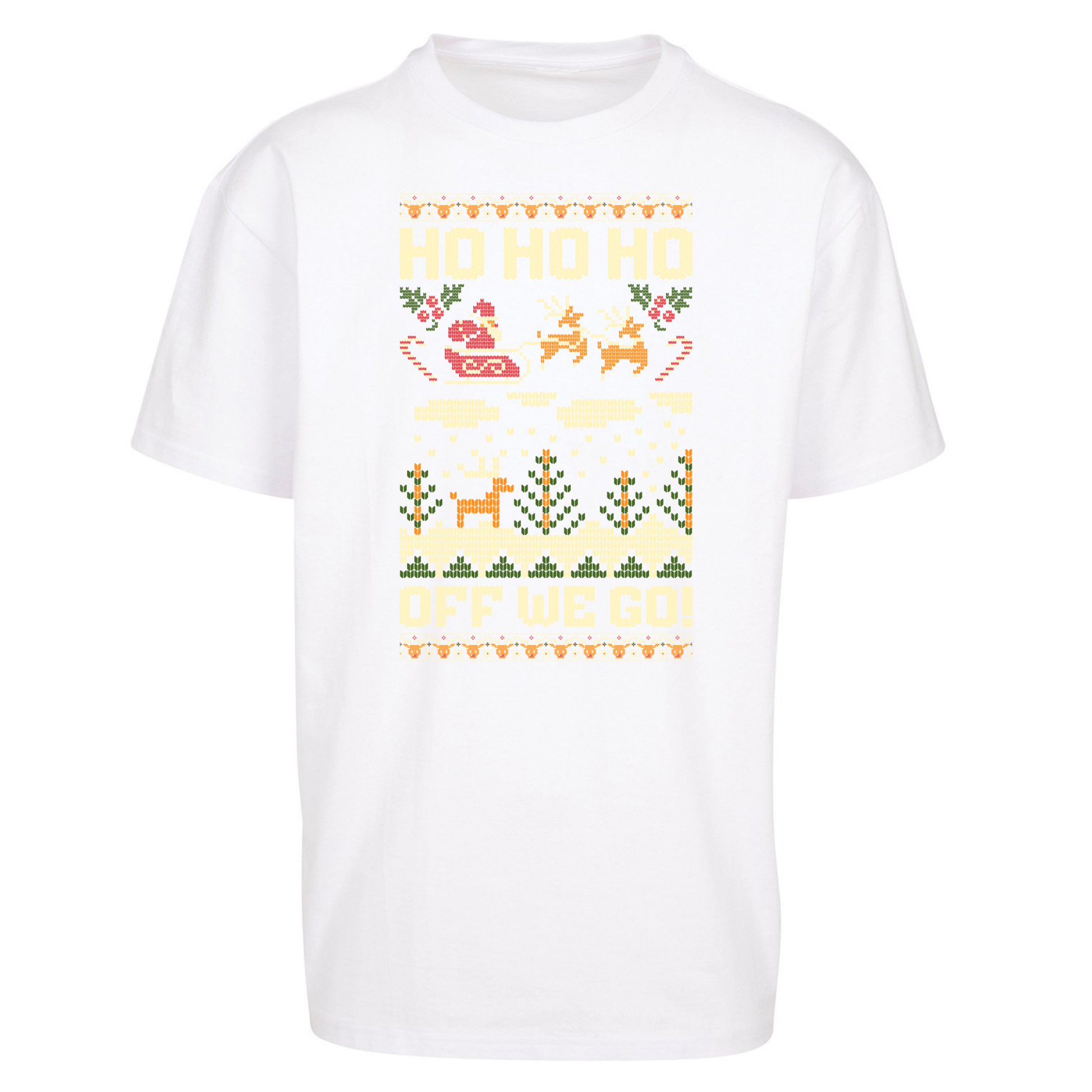 Have Yourself a HO HO HO Off we Go Christmas Oversized T Shirts