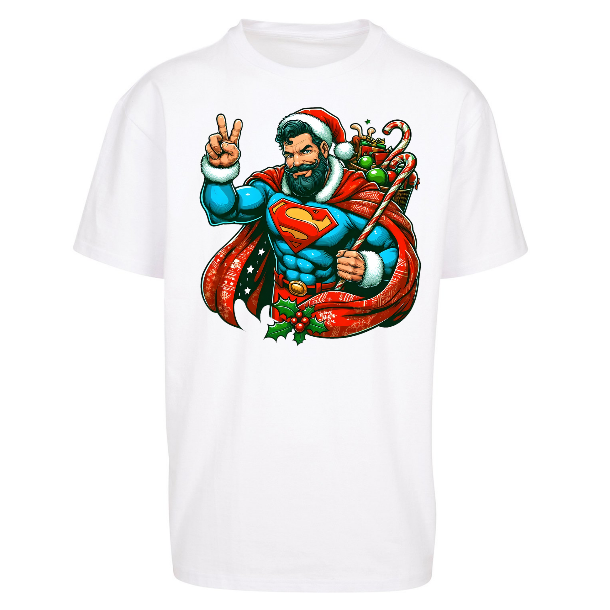 Superman Santa Oversized T Shirts