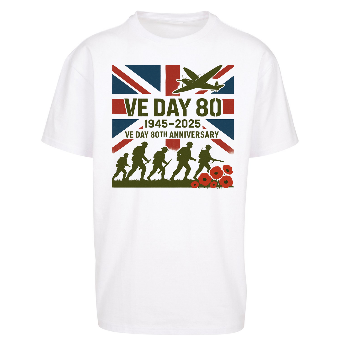 VE Day 80th Anniversary 1945 2025 Oversized T Shirts