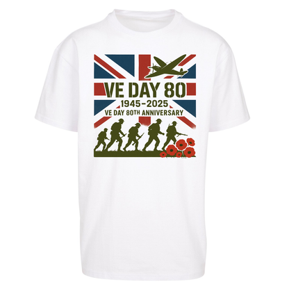 VE Day 80th Anniversary 1945 2025 Oversized T Shirts