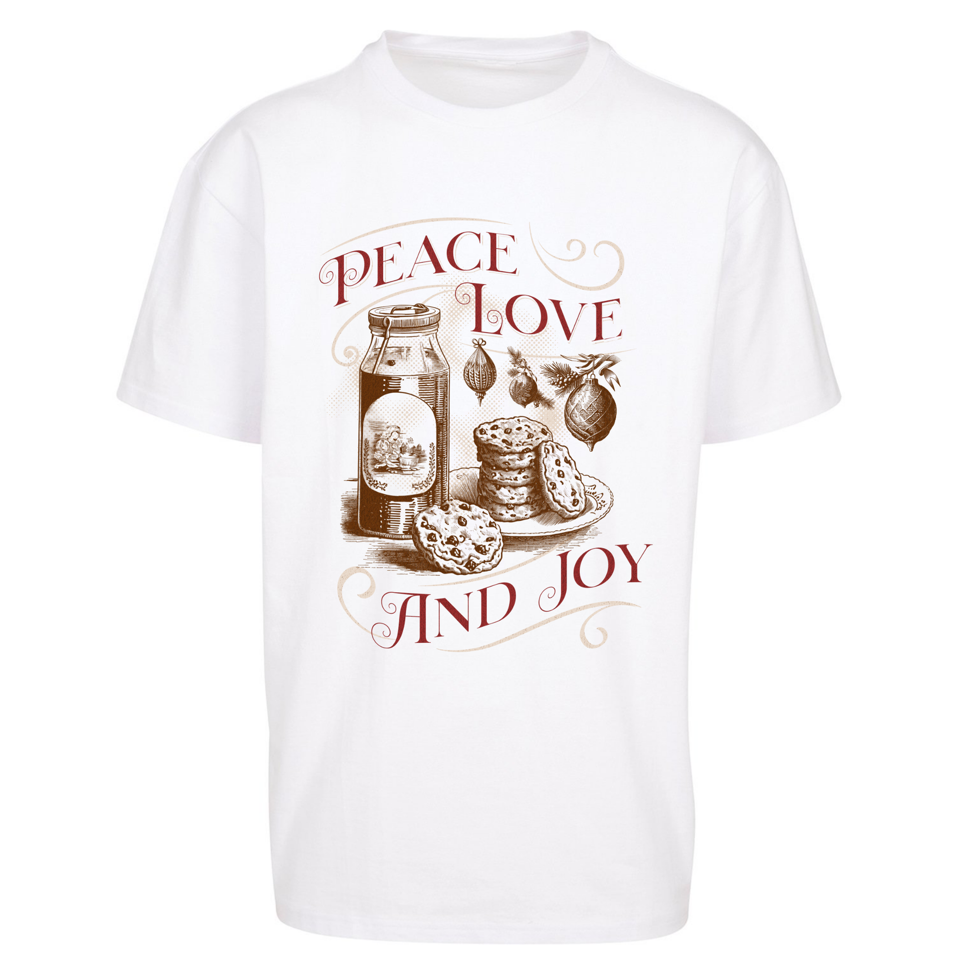 Peace Love And Joy Christmas Oversized T Shirts