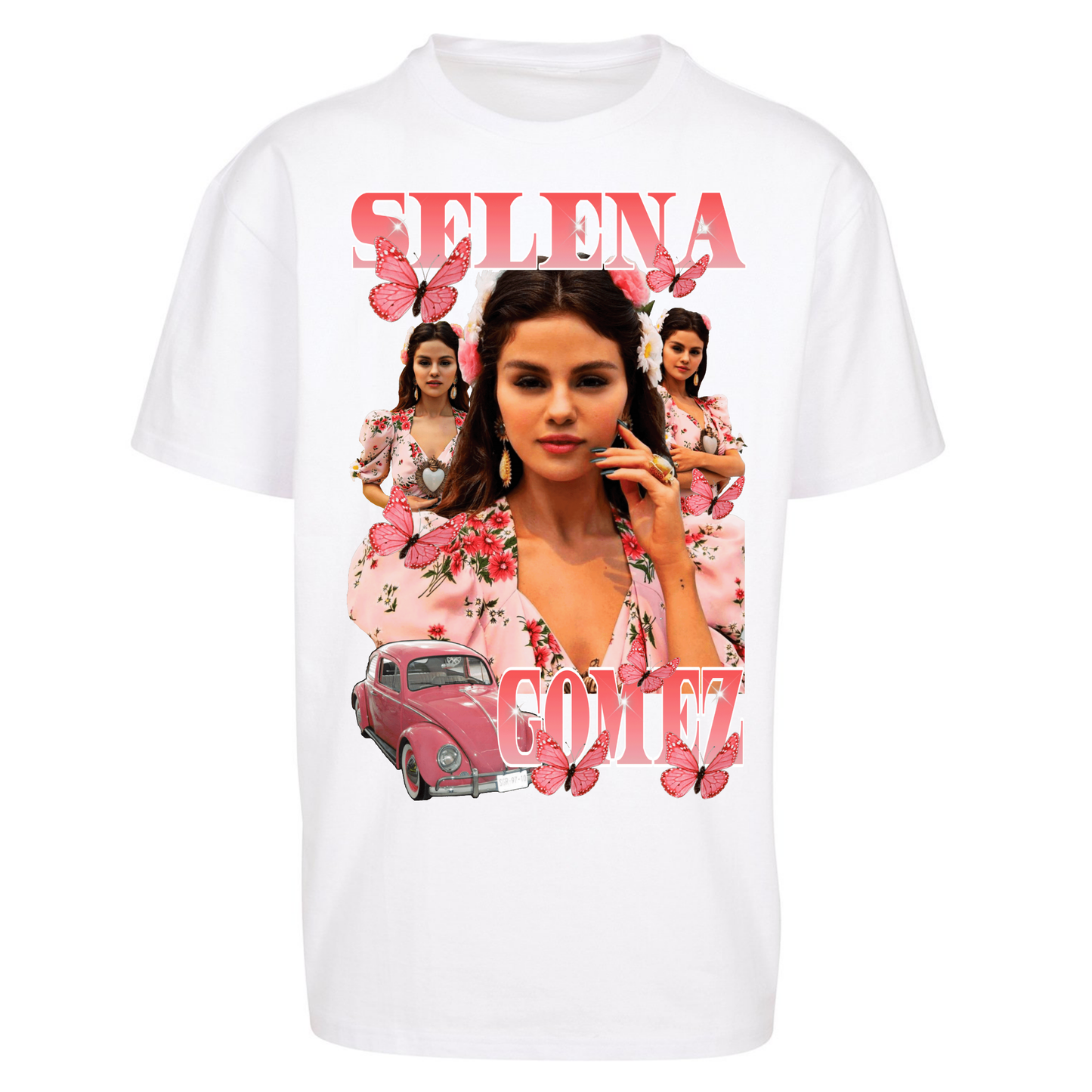 Selena Gomez Pink Oversized T Shirts