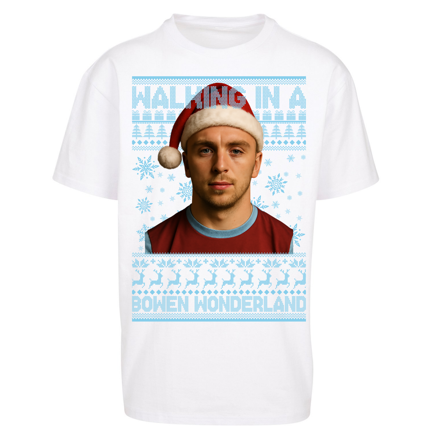 Jared Bowen walking in a Bowen Wonderland Christmas Oversized T Shirts