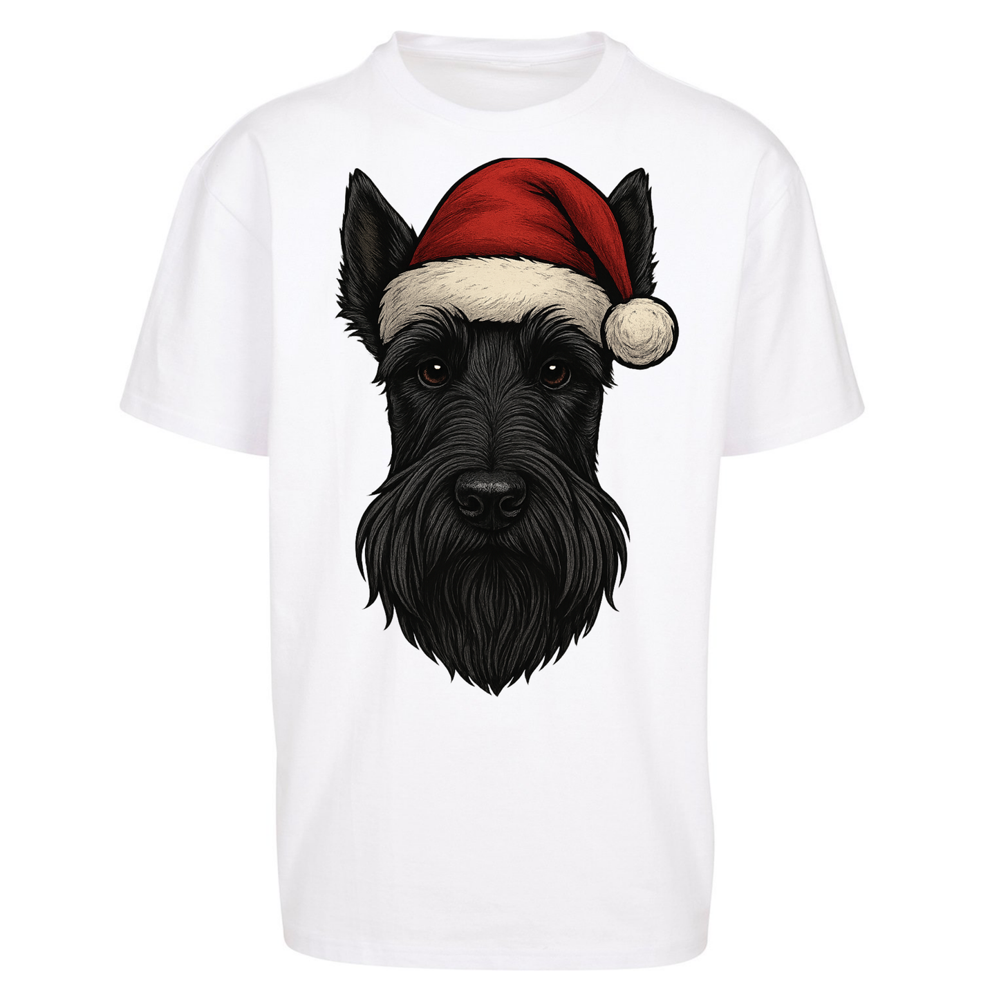 Scottish Terrier Face Christmas Oversized T Shirts