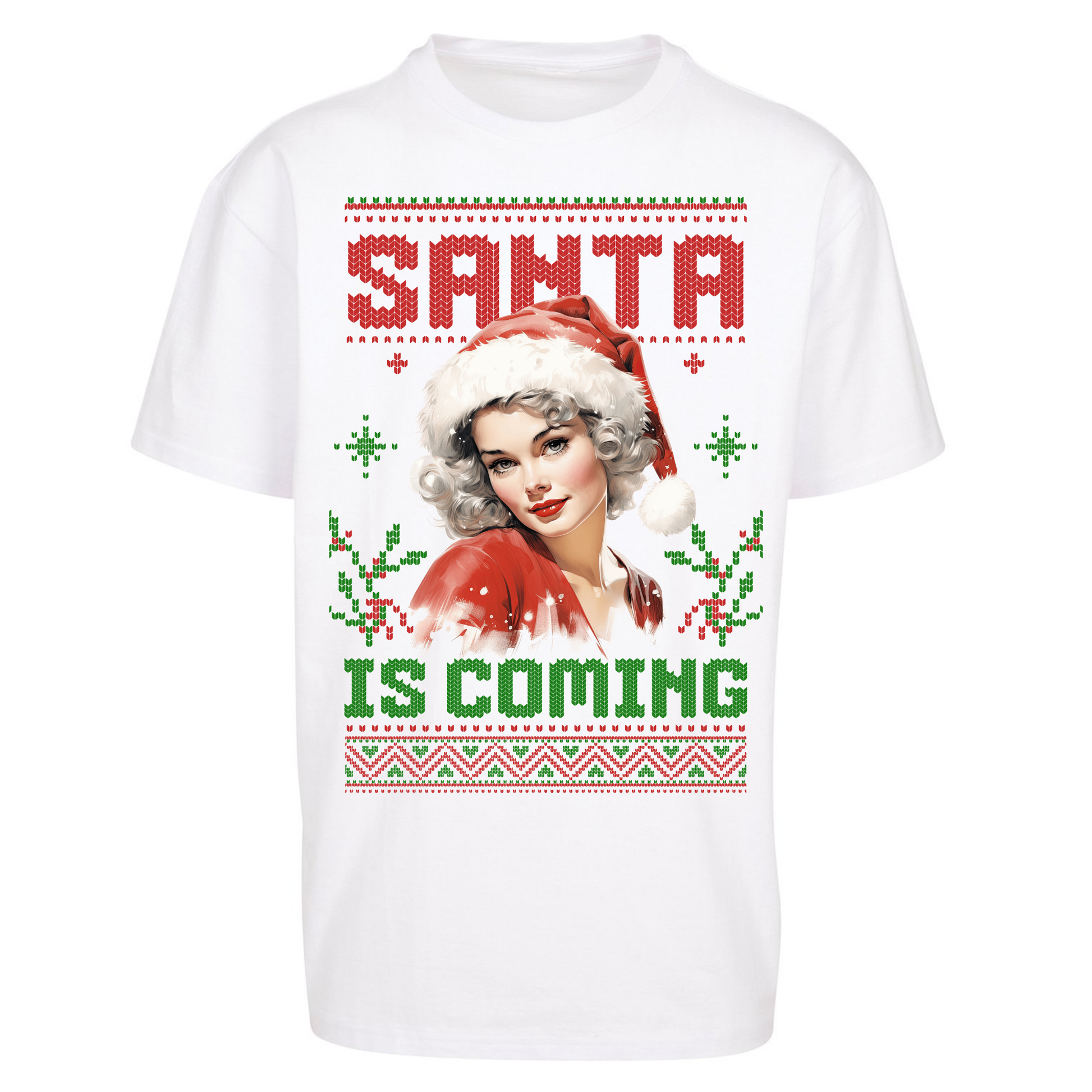 Santa is Coming Christmas Oversized T Shirts