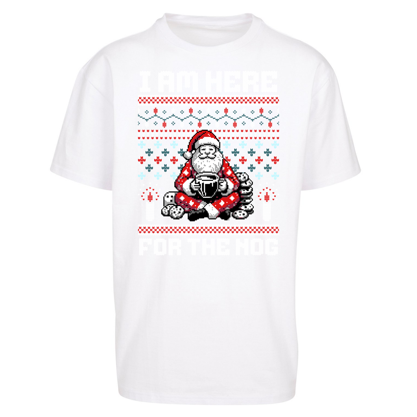 I am Here For The Nog Christmas Oversized T Shirts