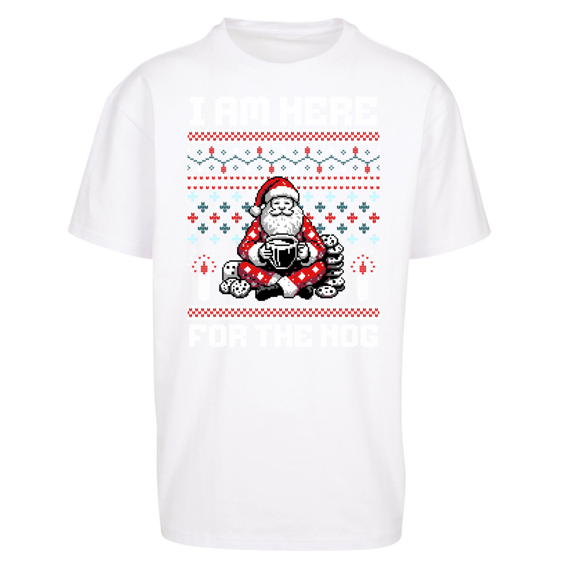 I am Here For The Nog Christmas Oversized T Shirts