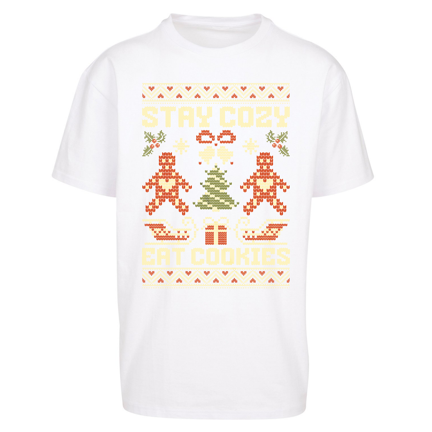 Stay Cozy Eat Cookies Christmas Oversized T Shirts