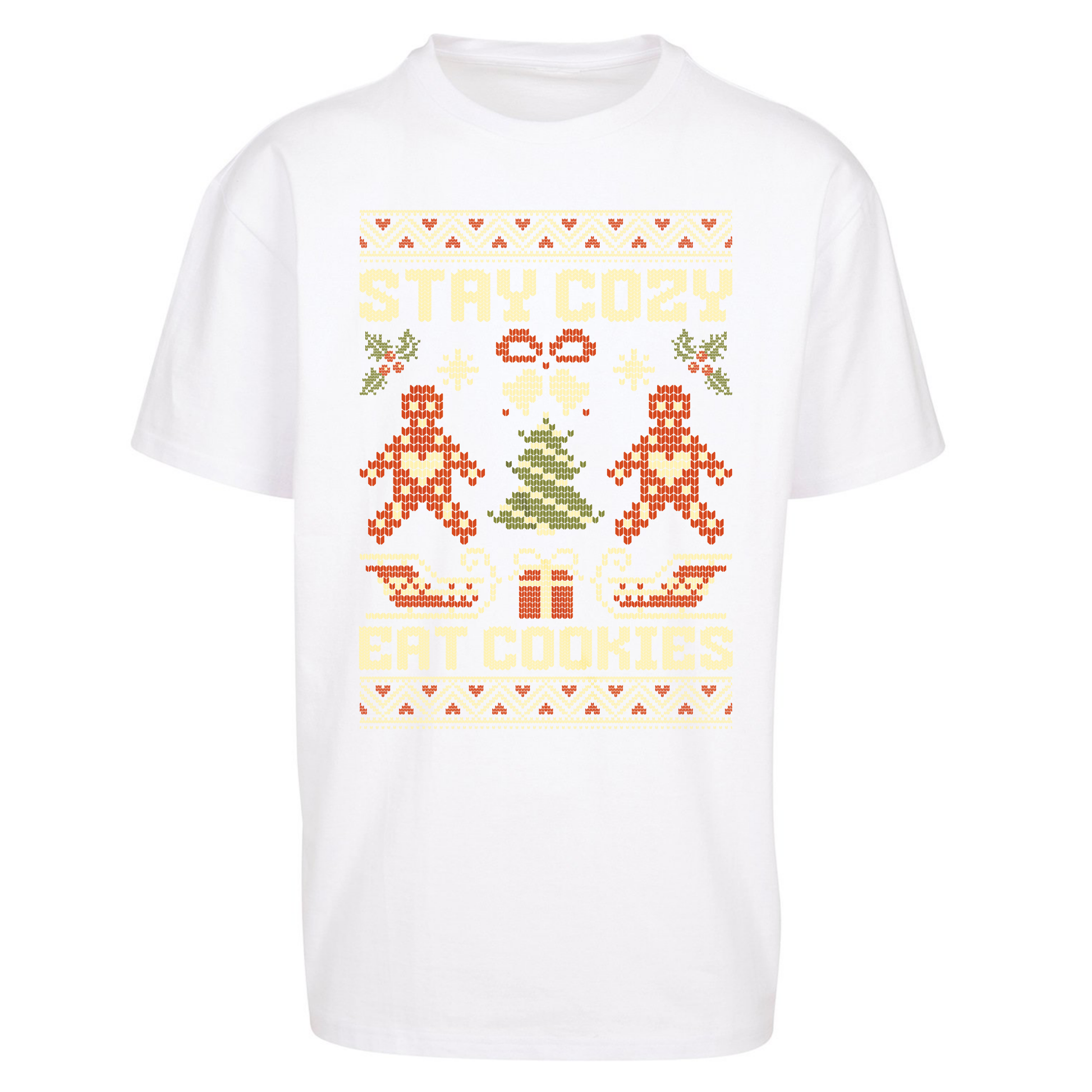 Stay Cozy Eat Cookies Christmas Oversized T Shirts