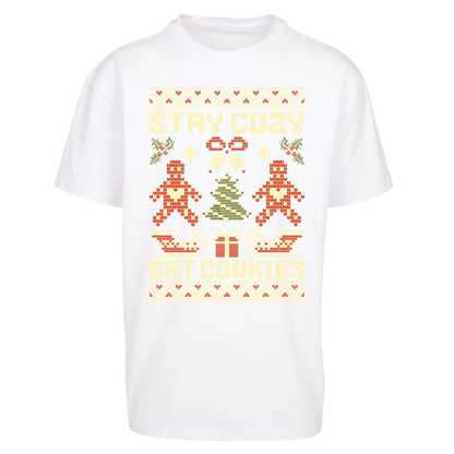 Stay Cozy Eat Cookies Christmas Oversized T Shirts