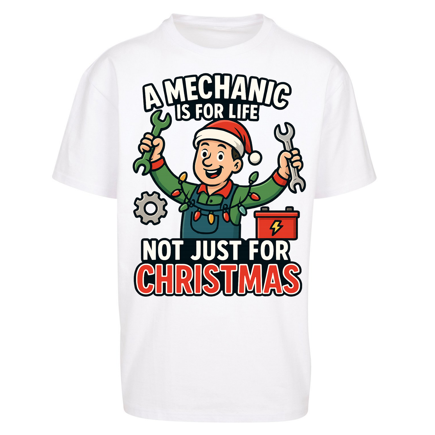 Mechanic Christmas Oversized T Shirts