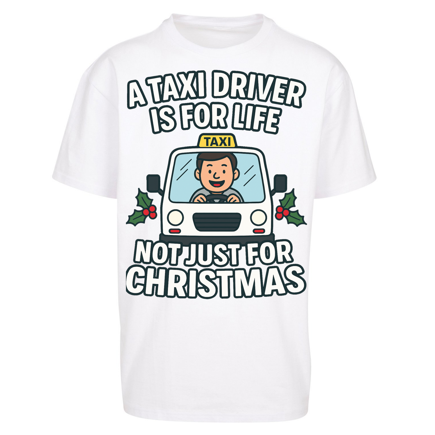 Taxi Driver Christmas Oversized T Shirts