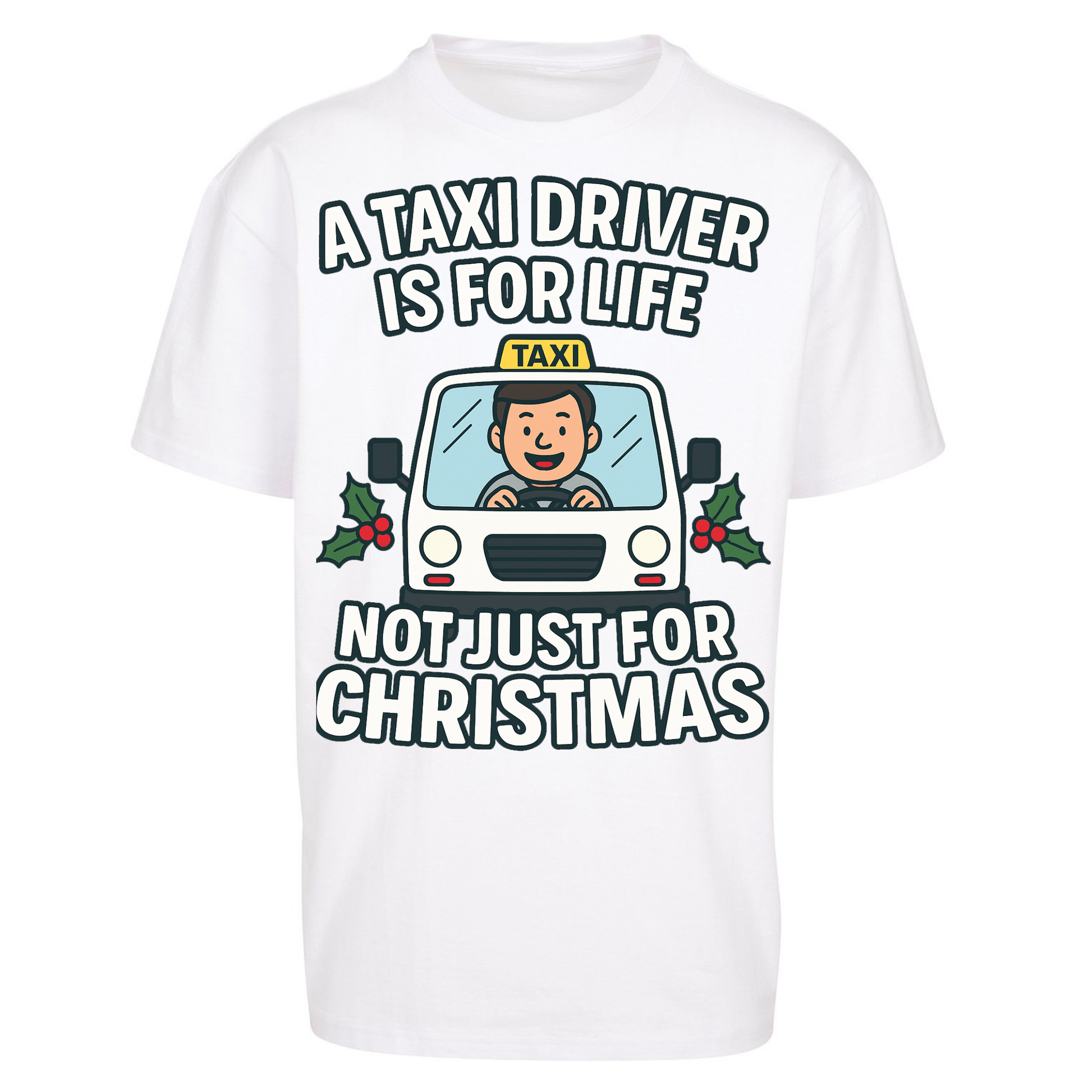 Taxi Driver Christmas Oversized T Shirts
