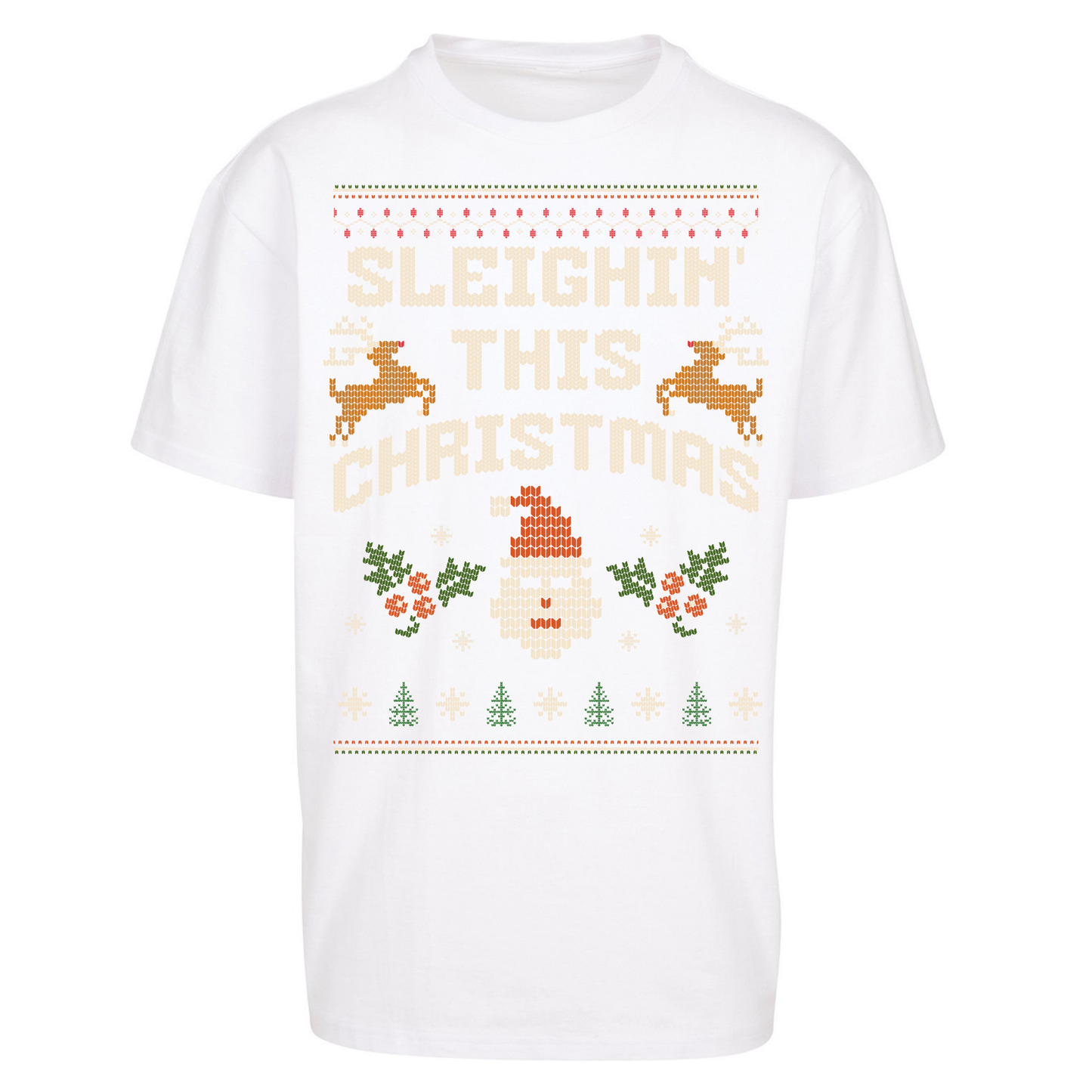 Sleighin This Christmas Christmas Oversized T Shirts
