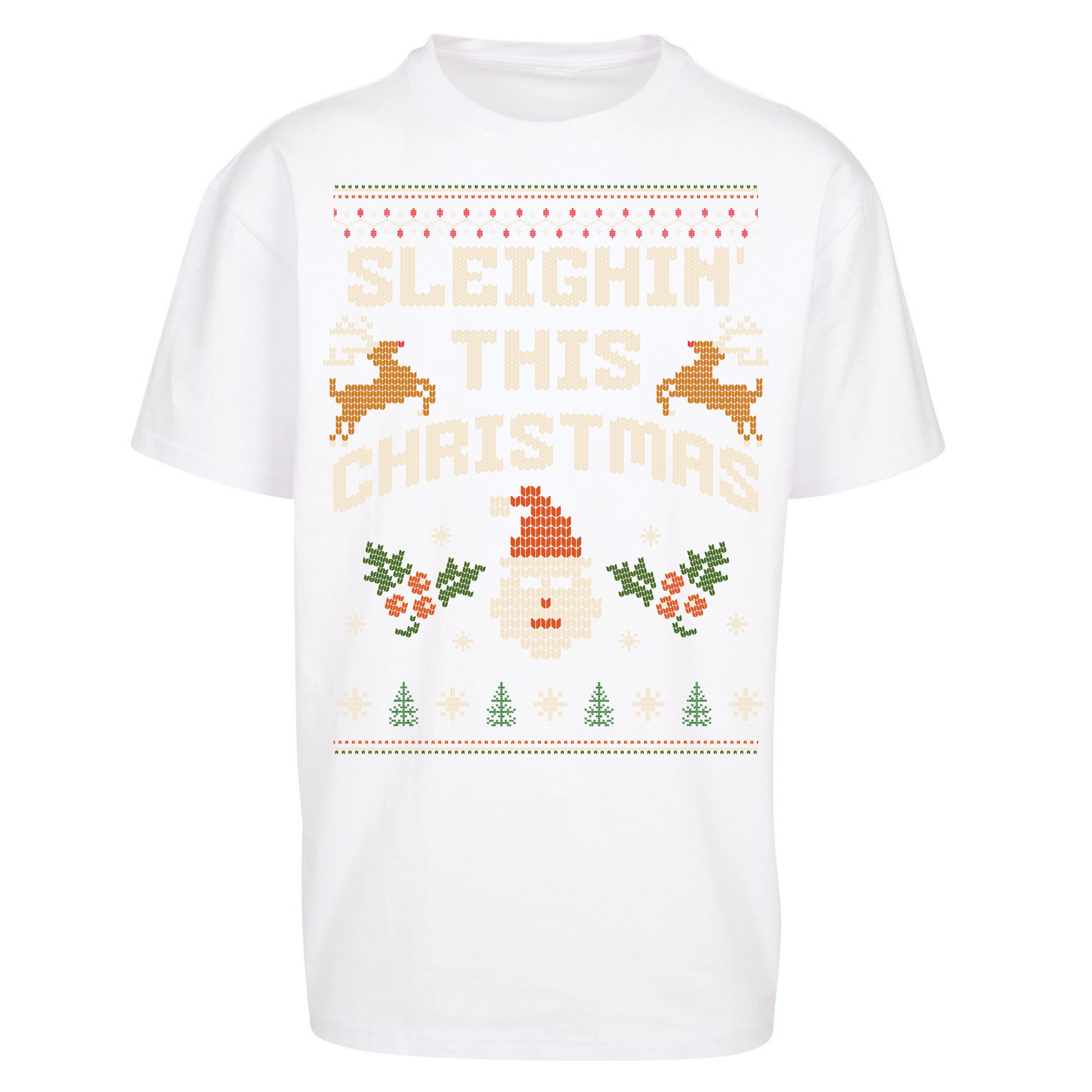 Sleighin This Christmas Christmas Oversized T Shirts