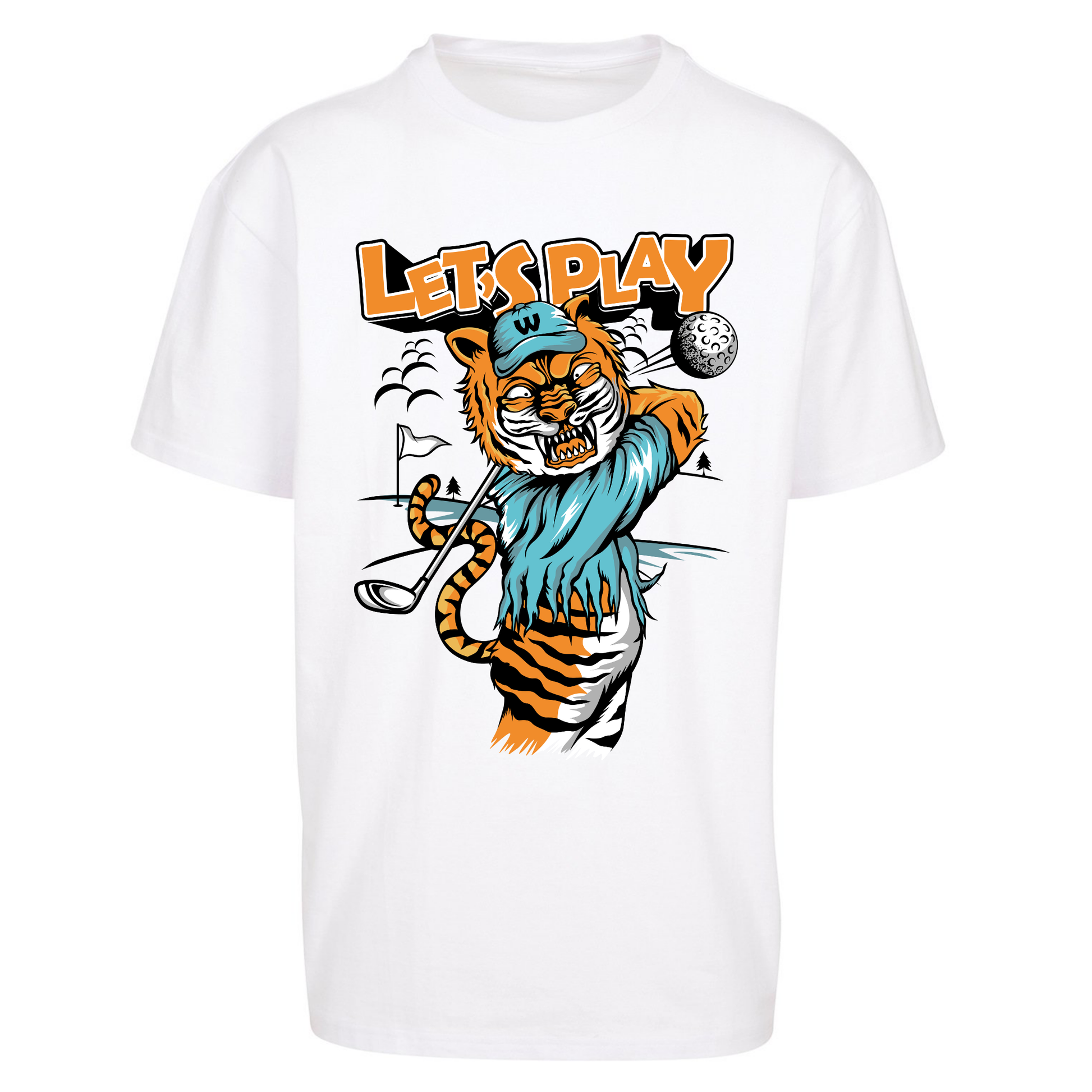 Lets Play Golf Tiger Oversized T Shirts