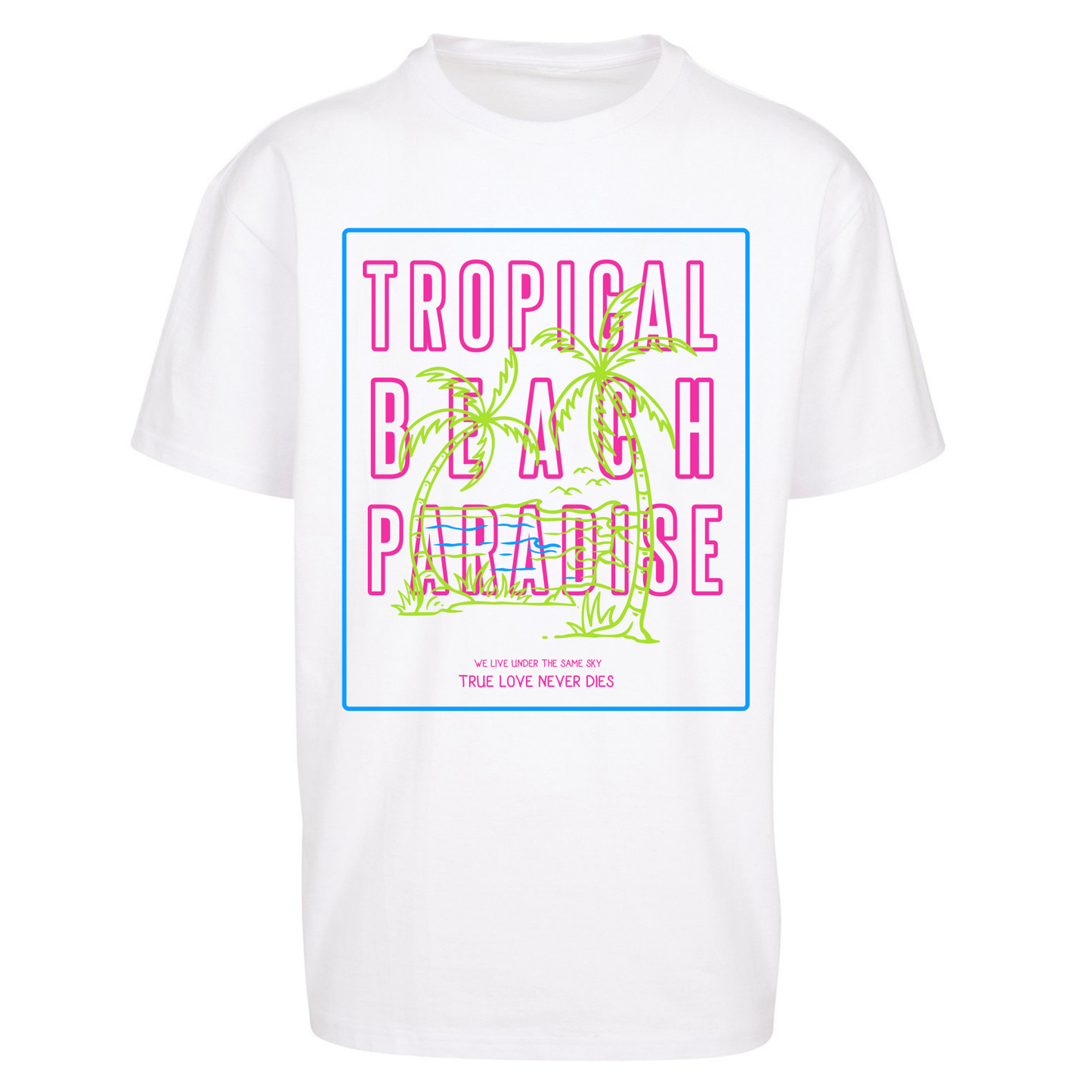 Tropical Beach Paradise Oversized T Shirts