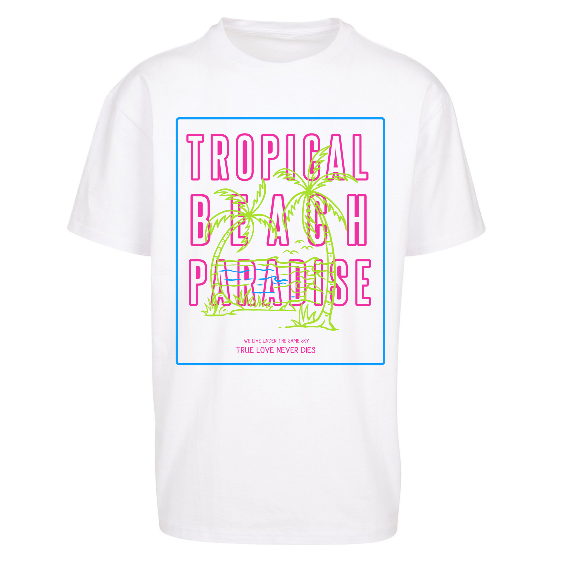 Tropical Beach Paradise Oversized T Shirts