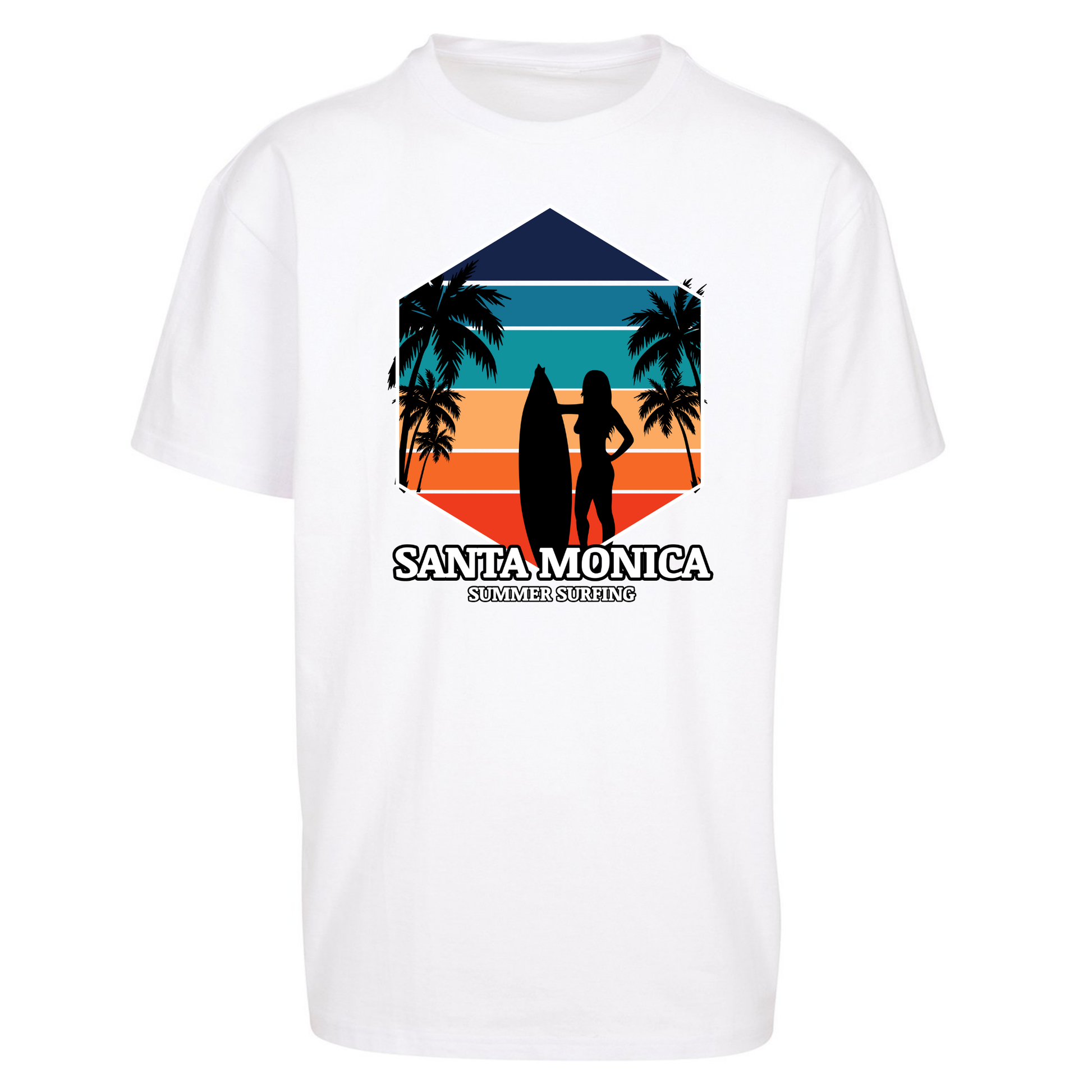 Santa Monica Summer Surfing Oversized T Shirts