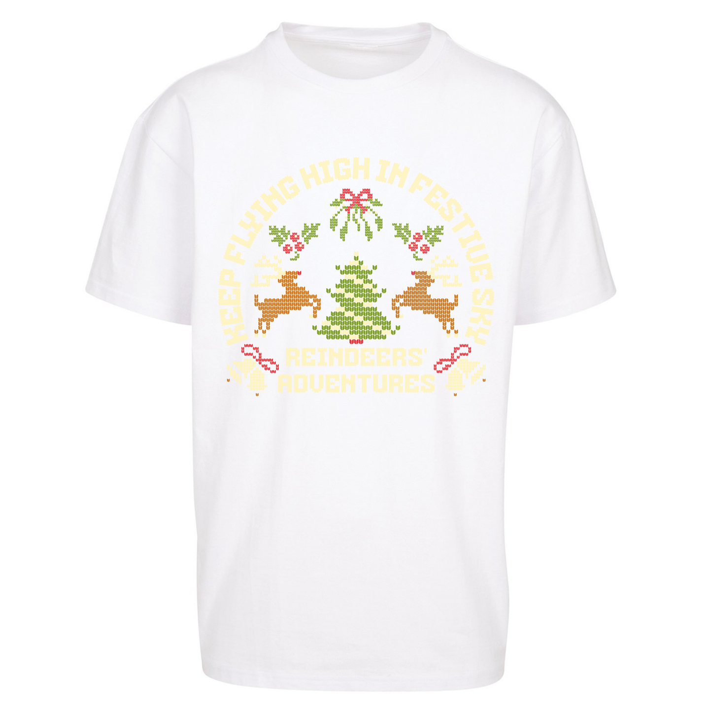 Keep Flying High In Festive Sky Christmas Oversized T Shirts