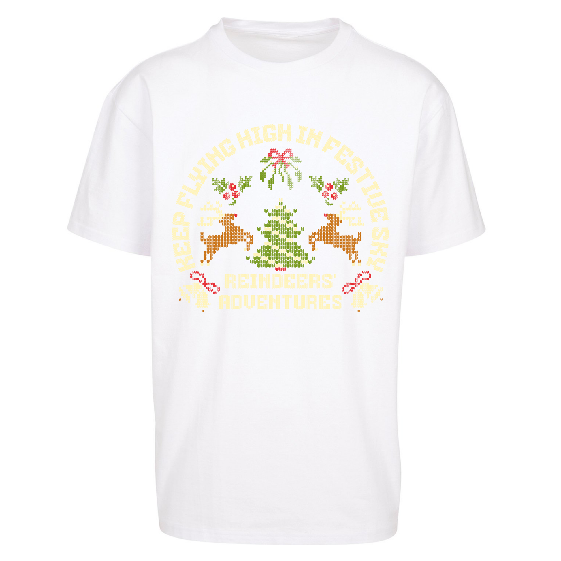 Keep Flying High In Festive Sky Christmas Oversized T Shirts