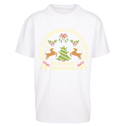 Keep Flying High In Festive Sky Christmas Oversized T Shirts