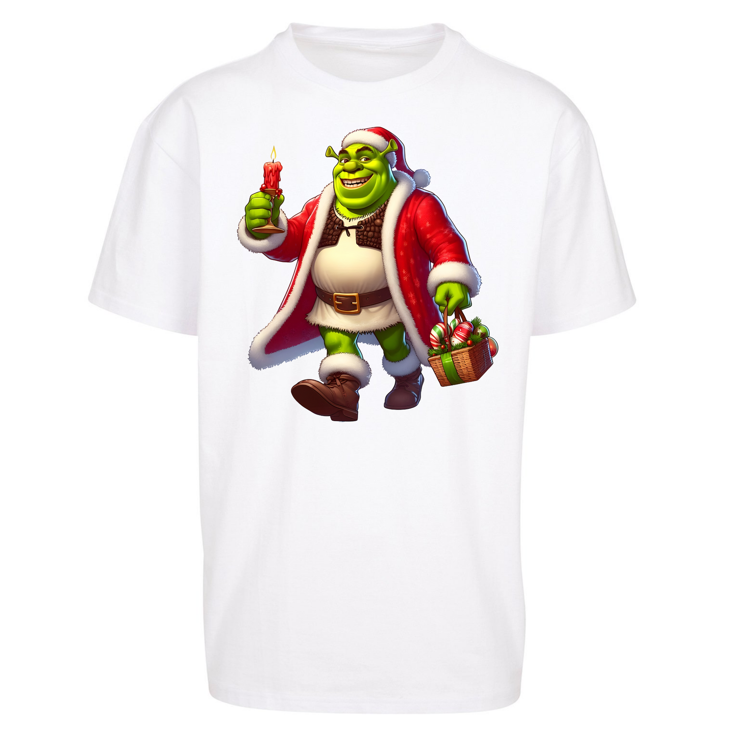 Shrek Santa Candle Oversized T Shirts