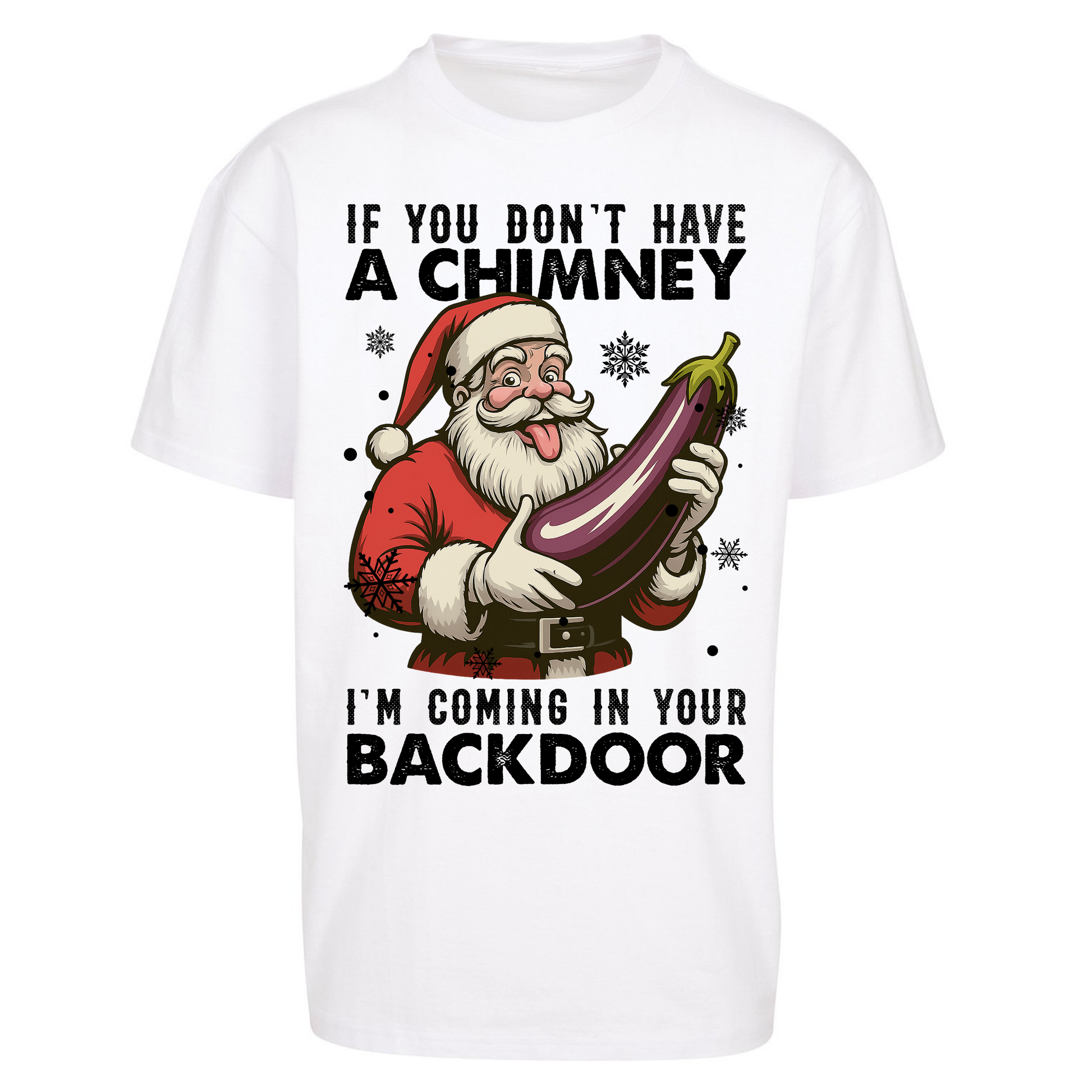 Santa Back Door Oversized T Shirt