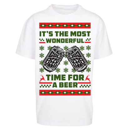 Its The Most Wonderful Time For A Beer Christmas Oversized T Shirts