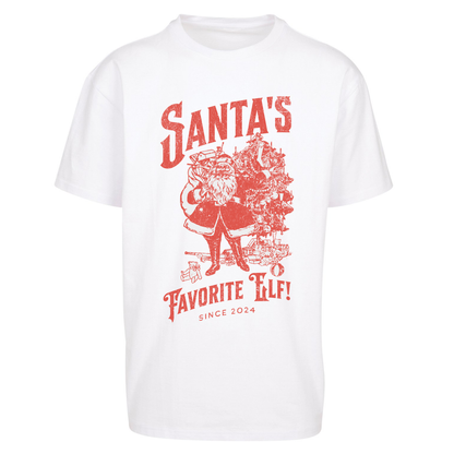 Santas Favourite Elf Christmas Oversized T Shirts