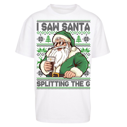 Santa Splitting The G Oversized T Shirt