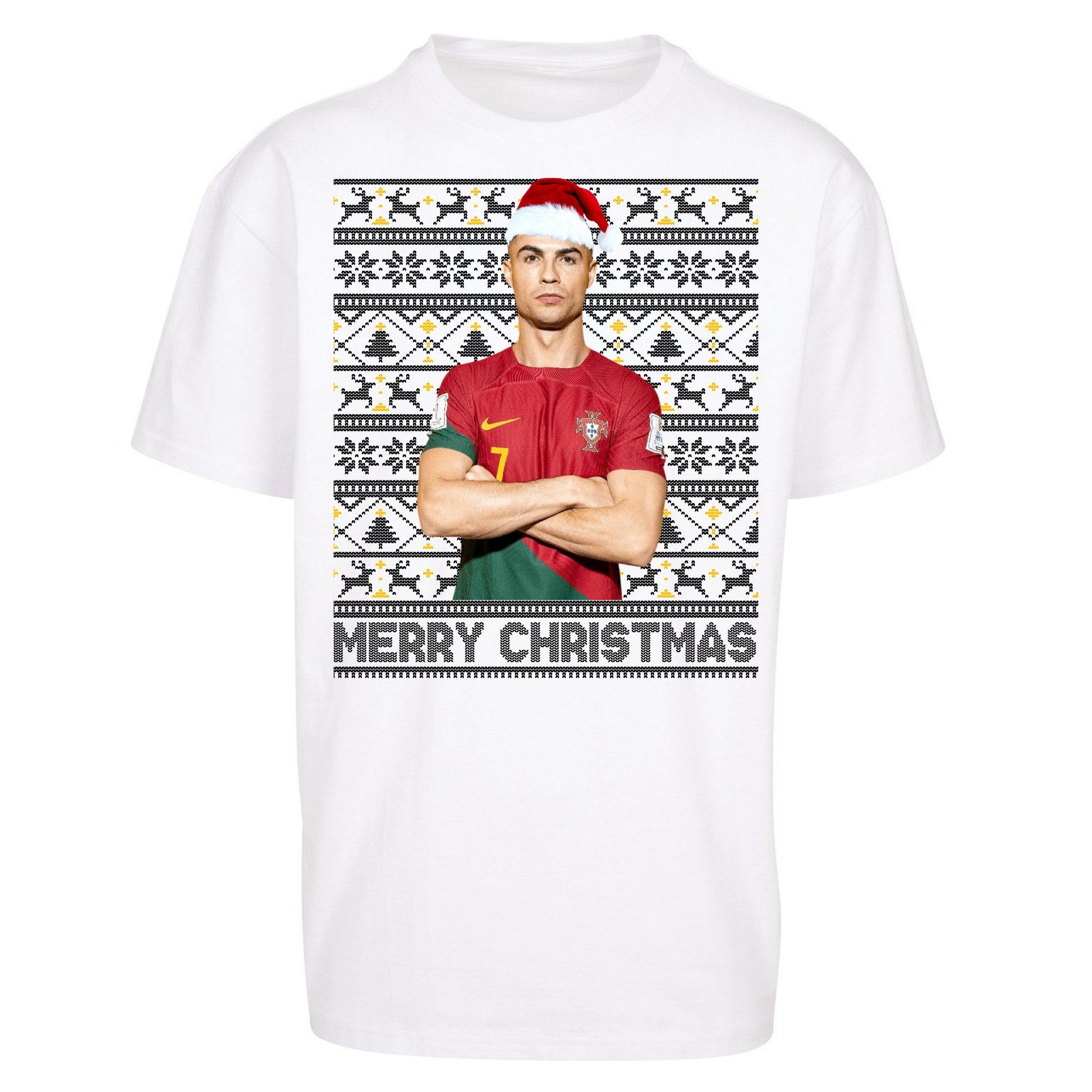 Merry Christmas Ronaldo Oversized T Shirts