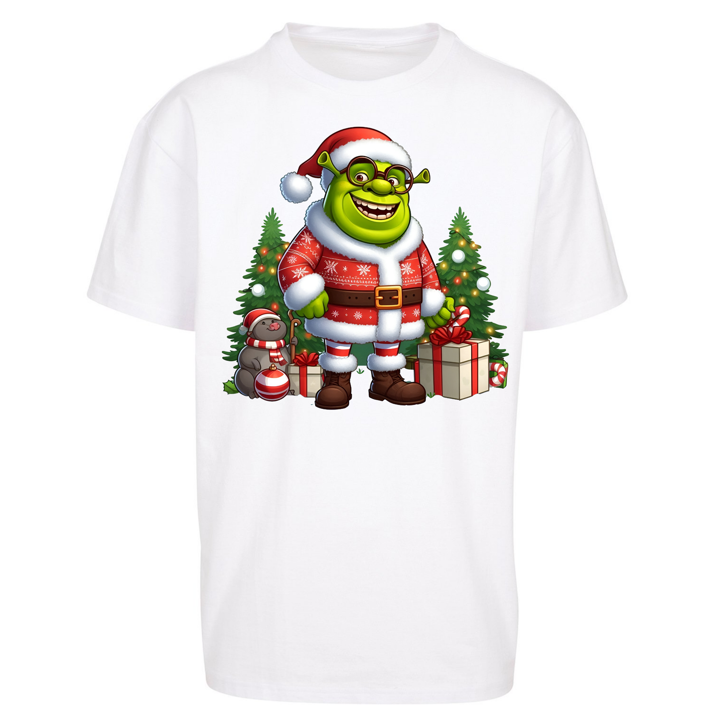 Shrek Santa Claus Presents Oversized T Shirts