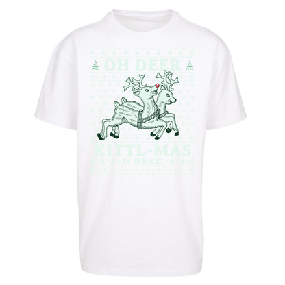 Oh Deer Kittl Mas Is Here Christmas Oversized T Shirts