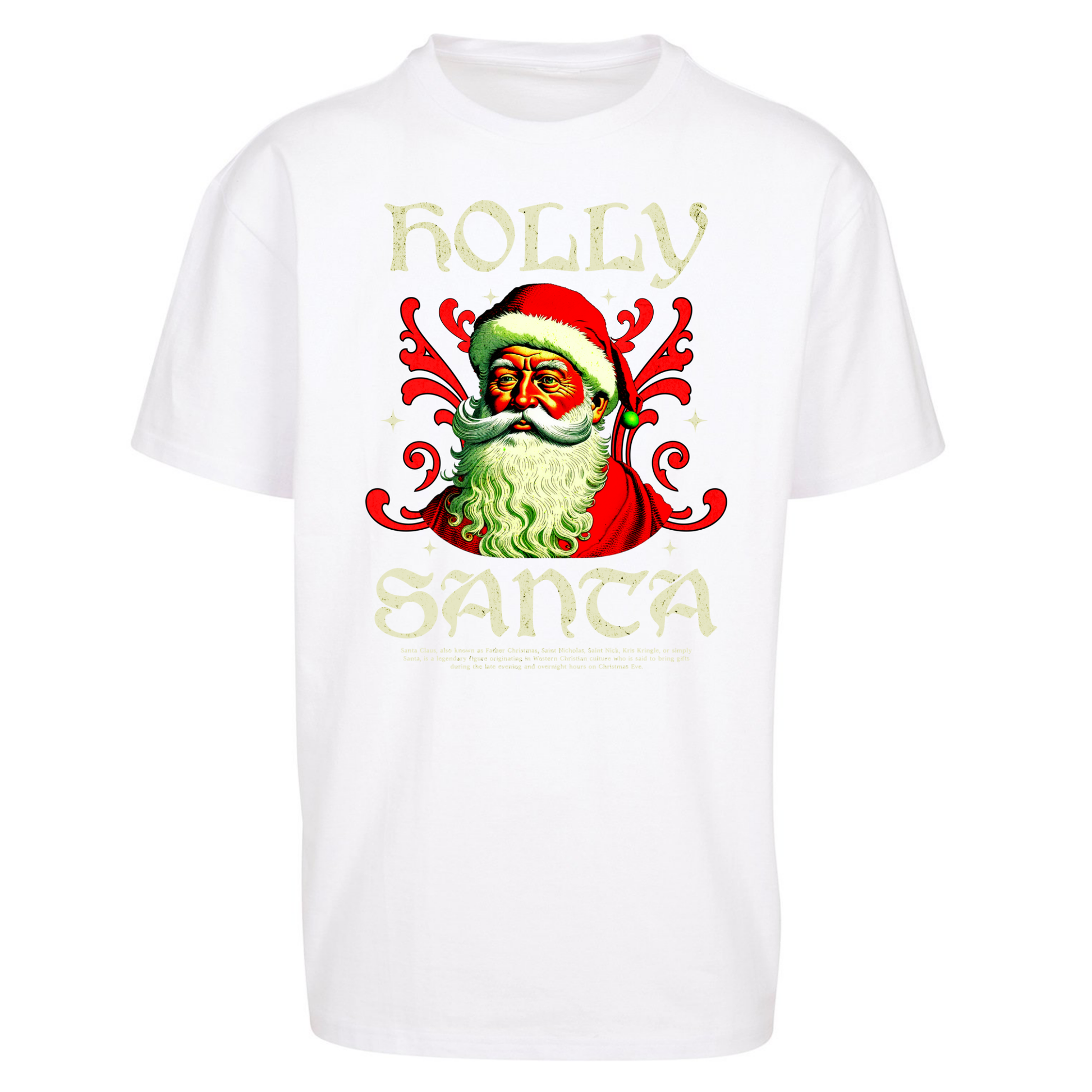 Holly Santa Christmas Oversized T Shirts