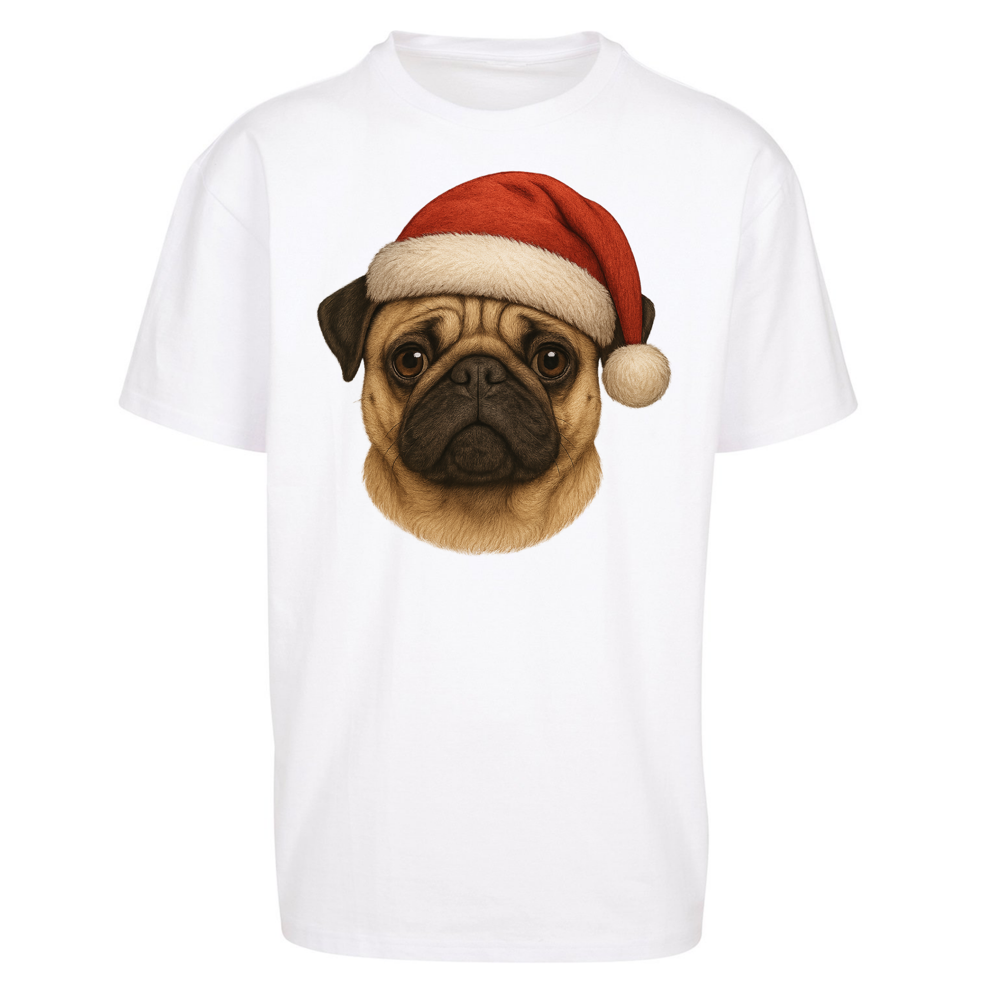 Pug Face Christmas Oversized T Shirts