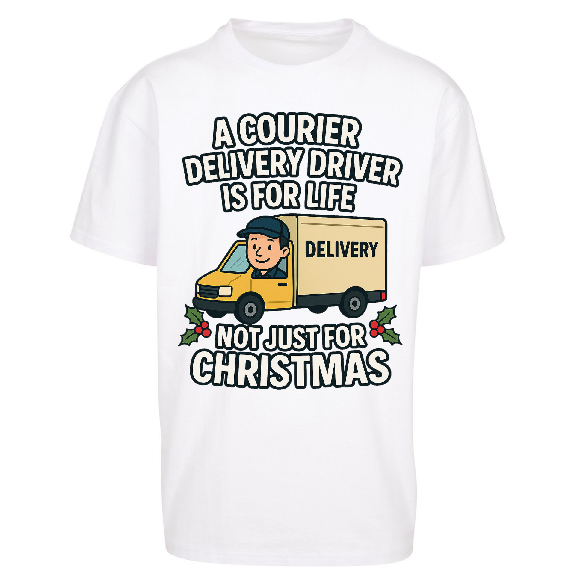 Courier Delivery Driver Christmas Oversized T Shirts