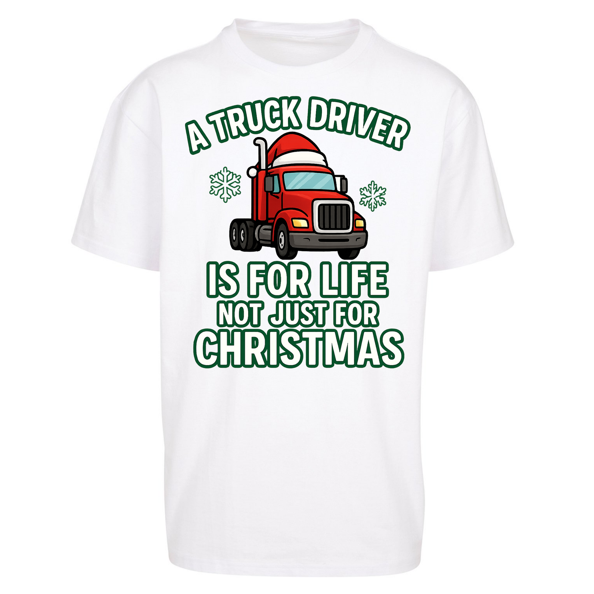 Truck Driver Christmas Oversized T Shirts